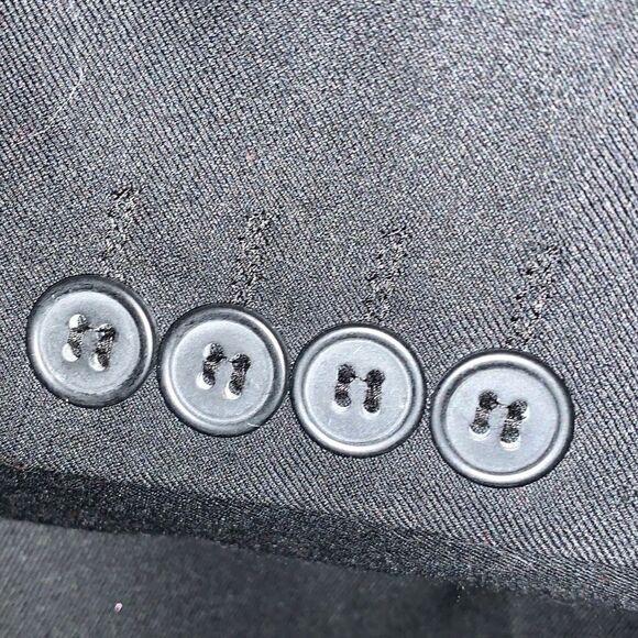 Black Worsted Wool Blazer Size 38 - Picture 4 of 4